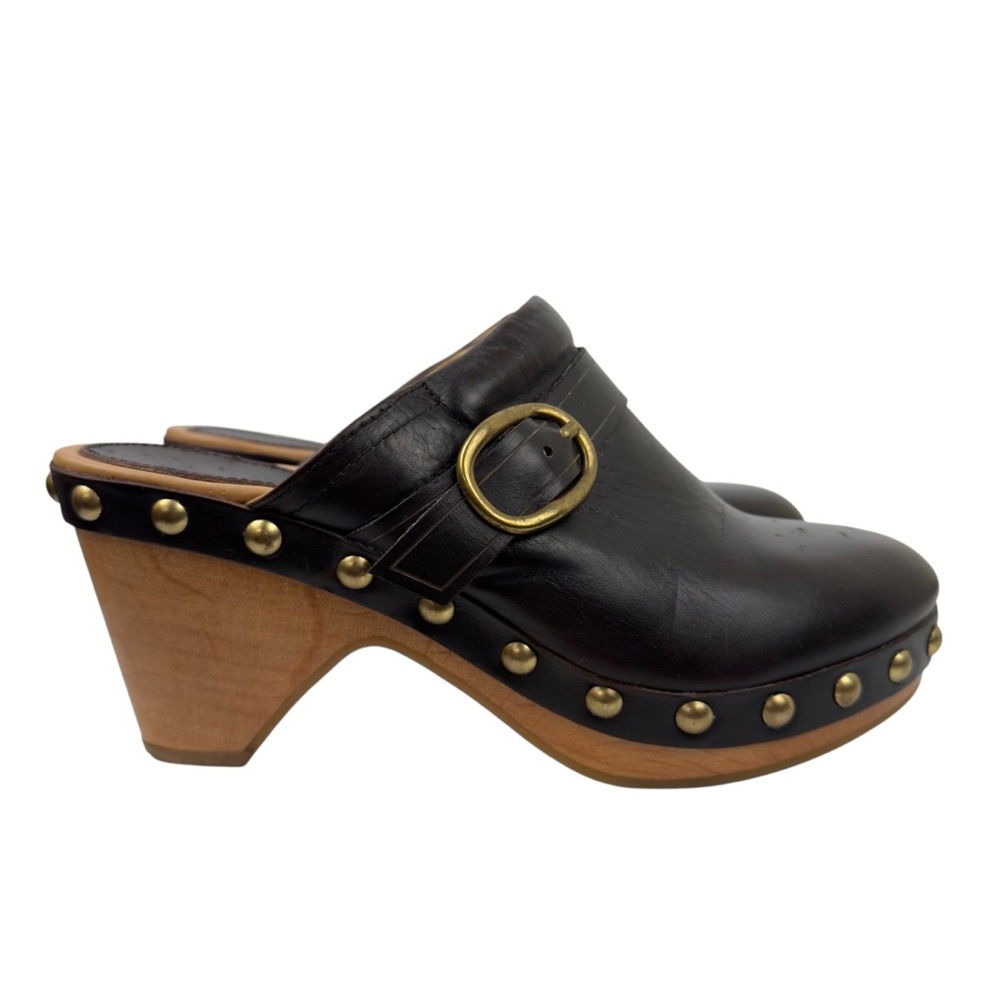 Isabel Marant Tamara Brown Leather Studded Platform Clogs Size 39 Slip on - Picture 4 of 16